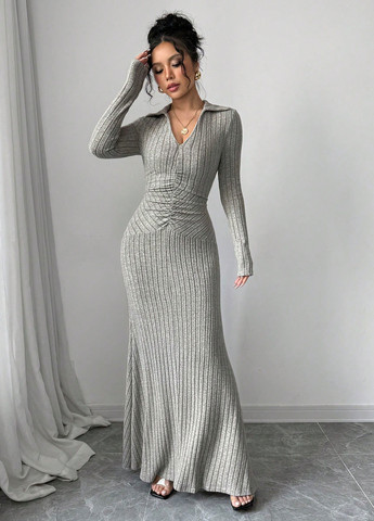 Сіра кежуал сукня SHEIN меланжева