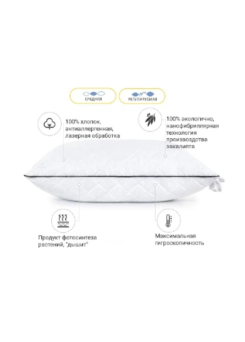 Подушка 1273 Royal Pearl з евкаліптом Середня 60х60 см (2200001519718) Mirson (254053279)