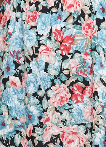 Черное кэжуал платье клеш, с открытой спиной Saints & Mortals с цветочным принтом