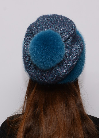 Женская зимняя норковая шапка с бубоном Меховой Стиль ажур (199007418)