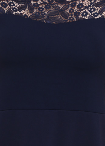 Темно-синее кэжуал платье а-силуэт Made in France однотонное