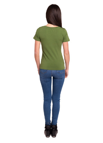 Оливковая всесезон футболка женская Наталюкс 41-2347