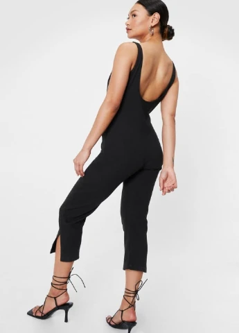 Комбинезон Nasty Gal однотонный чёрный кэжуал
