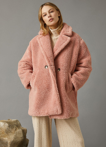 Розовое демисезонное Пальто двубортное KOTON