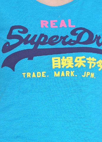 Синяя летняя футболка Superdry