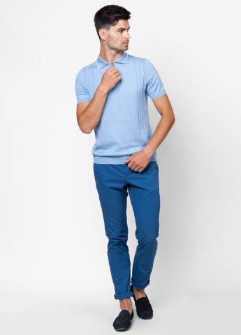 Голубой футболка-поло для мужчин Arber однотонная