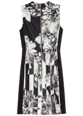 Черно-белое коктейльное платье H&M с абстрактным узором