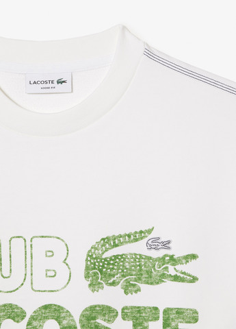 Білий світшот Lacoste напис без декору (265091388)