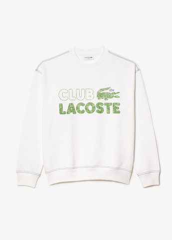Білий світшот Lacoste напис без декору (265091388)