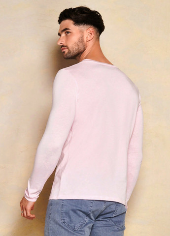 Лонгслів SHEIN напис світло-рожевий кежуали бавовна, трикотаж