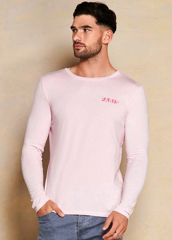 Лонгслів SHEIN напис світло-рожевий кежуали бавовна, трикотаж