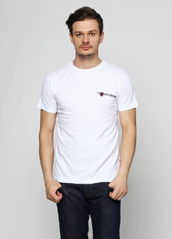 Біла футболка з коротким рукавом Dobermans Aggressive