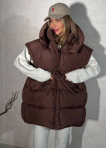 Кофейная зимняя куртка куртка-трансформер No Brand