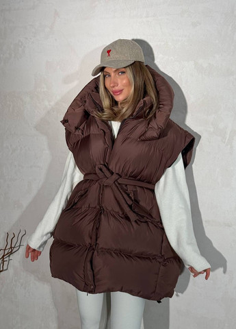 Кофейная зимняя куртка куртка-трансформер No Brand