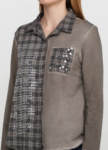 Светло-коричневая кэжуал рубашка с надписями Mooi Li