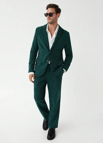 Темно-зелений демісезонний костюм (піджак, штани) брючний SHEIN