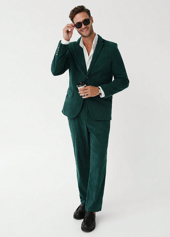 Темно-зелений демісезонний костюм (піджак, штани) брючний SHEIN