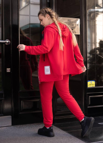 Жіночий спортивний костюм трійка червоний колір р. 50/52 381837 New Trend (256382360)