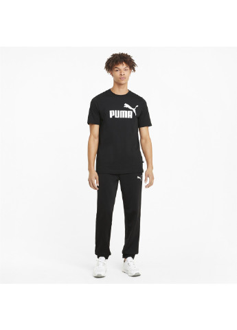Черная футболка essentials logo men's tee Puma