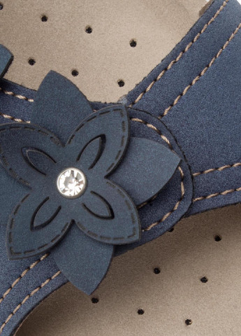 Синие сандалі Inblu на липучке с цветами