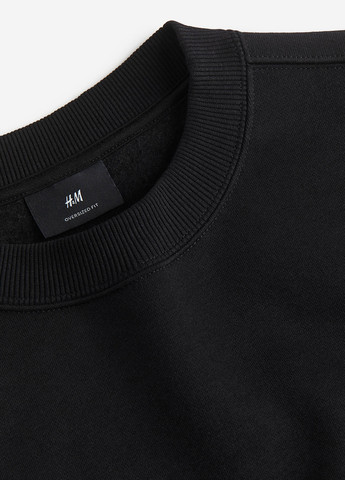 Черный свитшот H&M рисунок без декора (361285957)