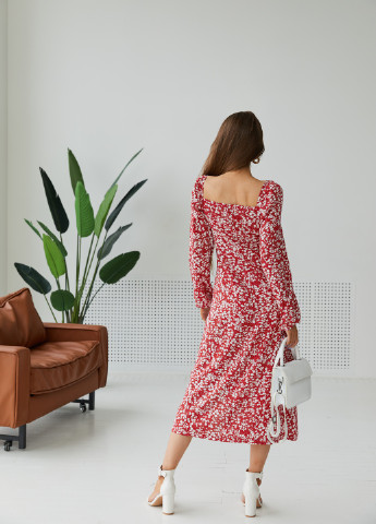 Красное кэжуал платье MN с цветочным принтом
