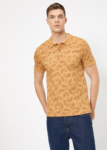 Светло-оранжевая футболка-поло для мужчин KOTON