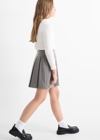 Серая кэжуал в полоску юбка C&A клешированная