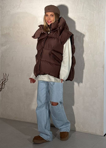 Кавова зимня куртка No Brand