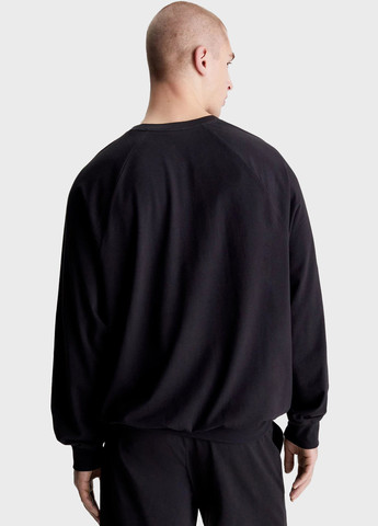 Черный свитшот Calvin Klein логотип без декора (328209676)
