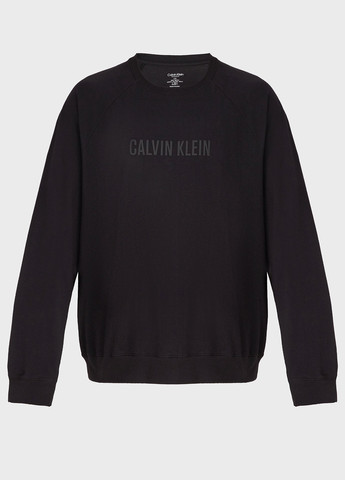 Черный свитшот Calvin Klein логотип без декора (328209676)