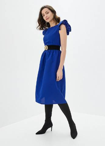 Синее коктейльное платье а-силуэт Podium однотонное