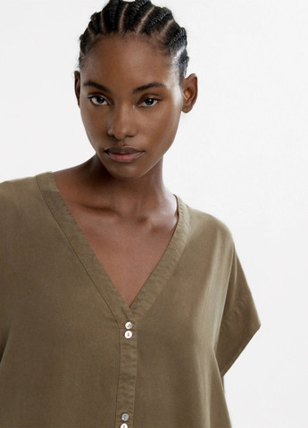 Оливковое (хаки) кэжуал платье Parfois однотонное