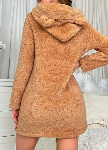 Світло-коричнева домашній сукня SHEIN однотонна