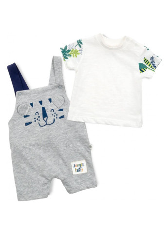 Сірий літній набір дитячого одягу з тигриком (2834-62b-gray) Tongs
