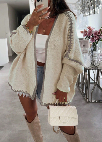 Кремовый демисезонный кардиган SHEIN