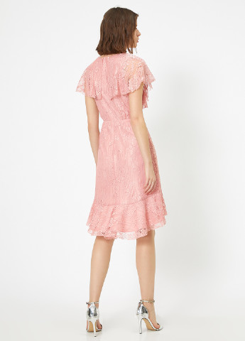 Рожева коктейльна сукня на запах KOTON однотонна
