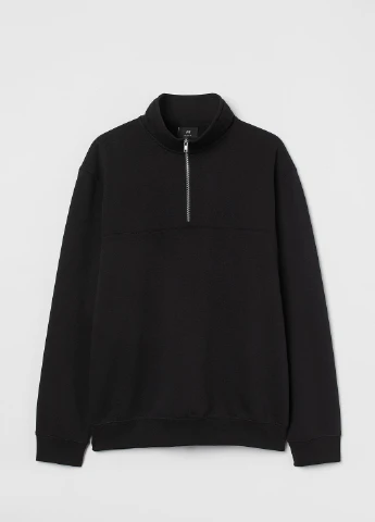 Черный свитшот H&M однотонный (251864453)