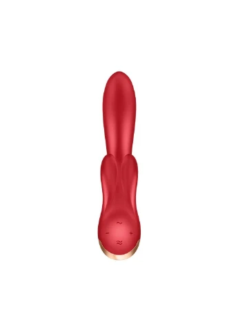 Смарт вібратор кролик із подвійним відростком Double Flex Red Satisfyer (254551218)