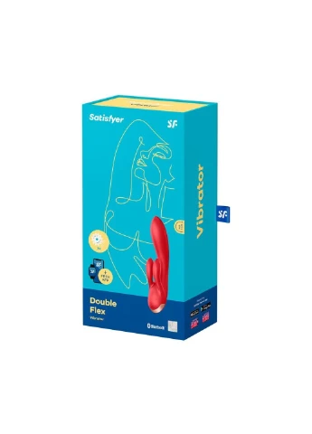 Смарт вібратор кролик із подвійним відростком Double Flex Red Satisfyer (254551218)