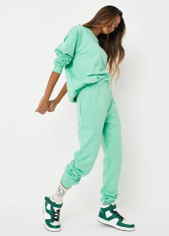 Бірюзовий світшот Missguided однотонний без декору (276131831)