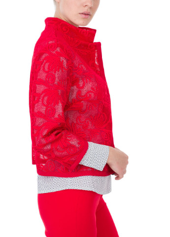 Красный женский жакет Blue Joint с цветочным узором - летний