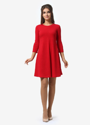 Красное кэжуал платье а-силуэт Agata Webers однотонное