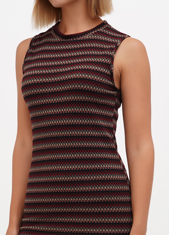 Бордова кежуал сукня силуетна Sassofono Club в смужку