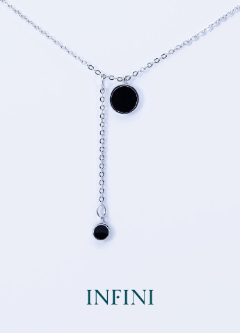 Колье серебряное Infini с черной эмалью (250199670)
