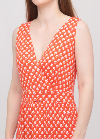 Яскраво-червона кежуал сукня на запах Boden з квітковим принтом