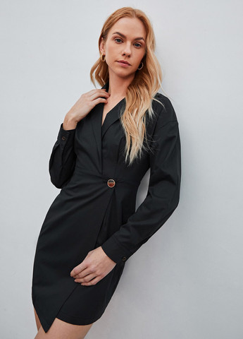 Чорна кежуал сукня сукня-жакет SHEIN однотонна