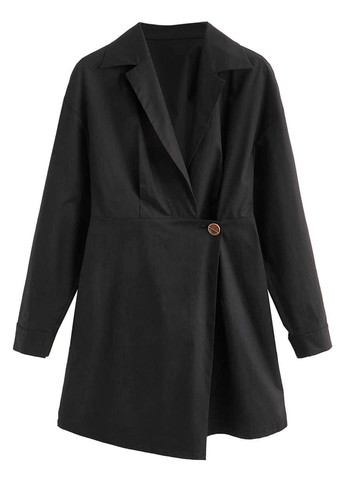 Чорна кежуал сукня сукня-жакет SHEIN однотонна