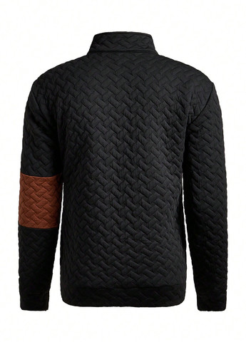 Чорний толстовка SHEIN колор блок без декору (331535815)