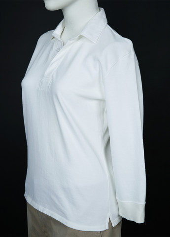 Молочная женская футболка-поло Ralph Lauren однотонная